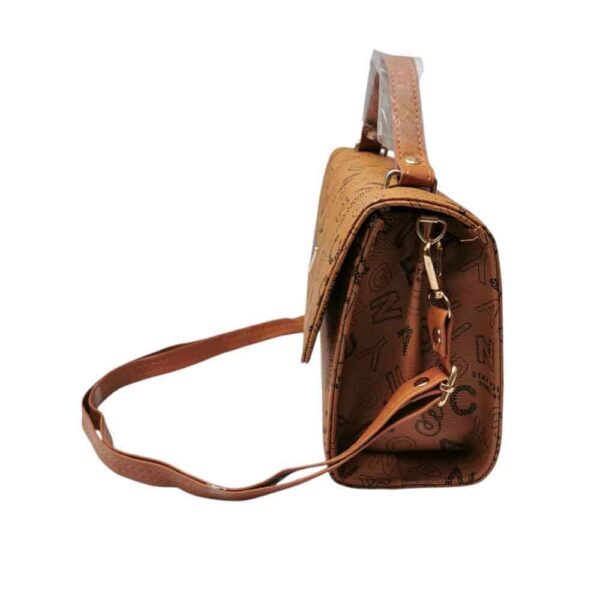 Bolso mediano letras urbanas, camel - Imagen 3