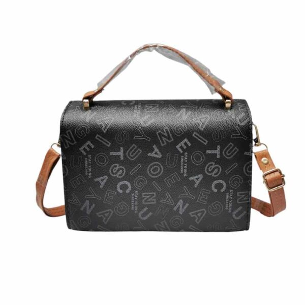 Bolso mediano letras urbanas, negro - Imagen 2