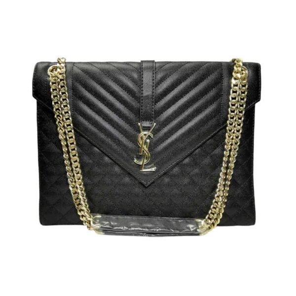 Bolso de hombro Saint Laurent Grain de Poudre, Negro