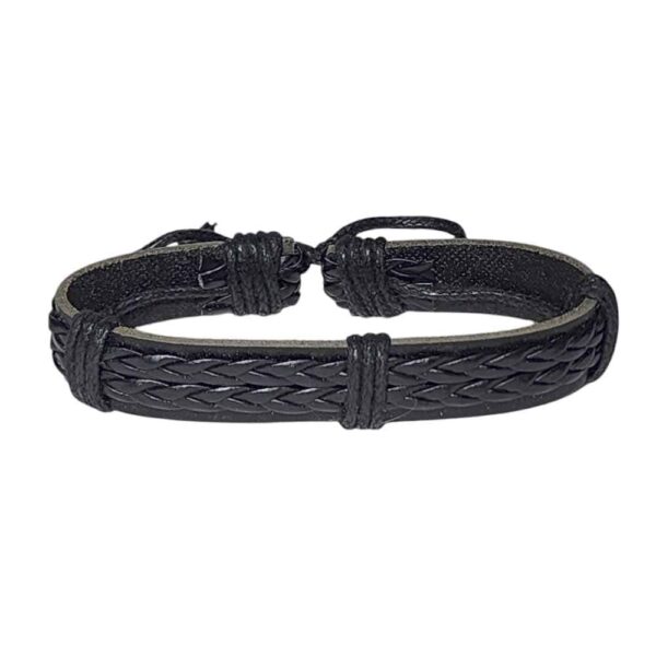 Reloj con pulseras trenzado multitiras, negro - Imagen 5