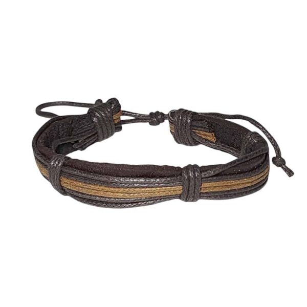 Reloj con pulseras trenzado multitiras, camel - Imagen 8