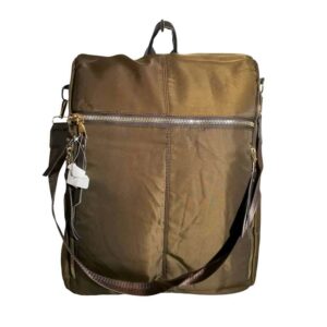 Mochila cartera antirrobo, oficio, 3 cremalleras, cafe