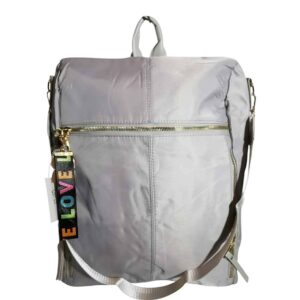 Mochila cartera antirrobo, oficio, 3 cremalleras, plomo