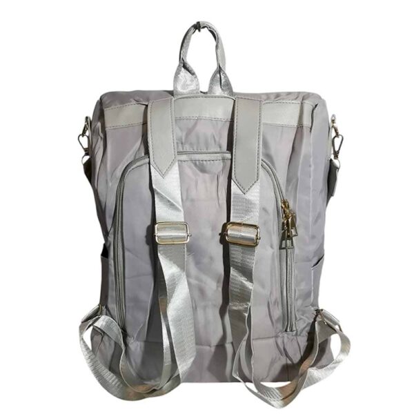 Mochila cartera antirrobo, oficio, 3 cremalleras, plomo - Imagen 2
