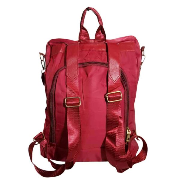 Mochila cartera antirrobo, oficio, 3 cremalleras, rojo - Imagen 2