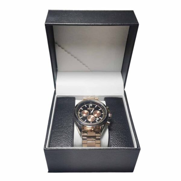 Premium, Classic men Hugo Boss, Cuarzo, Black and Gold Rose Dial - Imagen 5