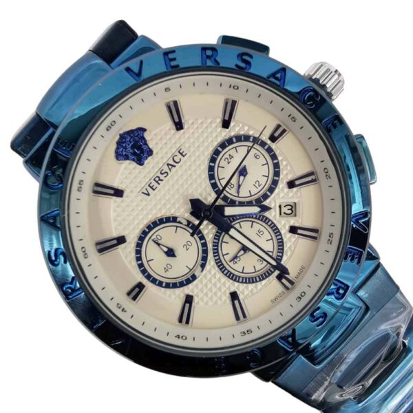 Premium, Versace Chrono two tone Steel and Blue white - Imagen 2