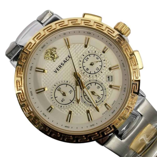 Premium, Versace Chrono two tone Steel Gold and White - Imagen 2