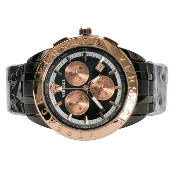 Premium, Versace Chrono two tone Steel Gold Rose and Black
