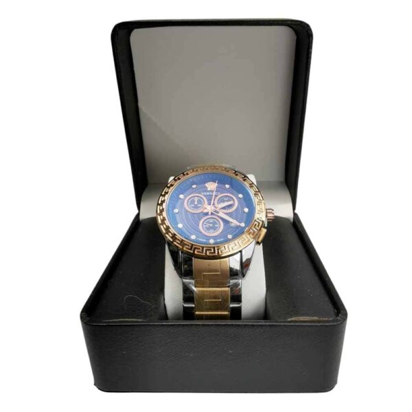 Premium, Versace Chrono two tone Steel Gold Rose and Blue - Imagen 5