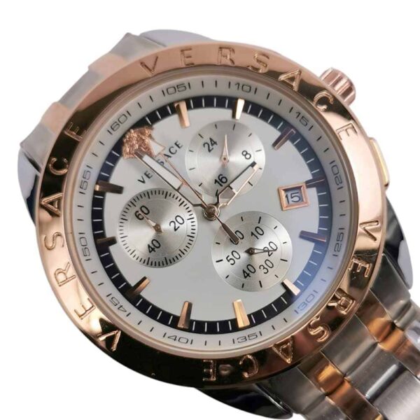 Premium, Versace Chrono two tone Steel Gold Rose and White - Imagen 2