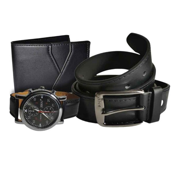 Set de reloj, billetera y cinturón negro, reloj 42mm, 2 relojes internos