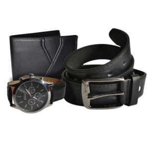 Set de reloj, billetera y cinturón negro, reloj 42mm, 3 relojes internos