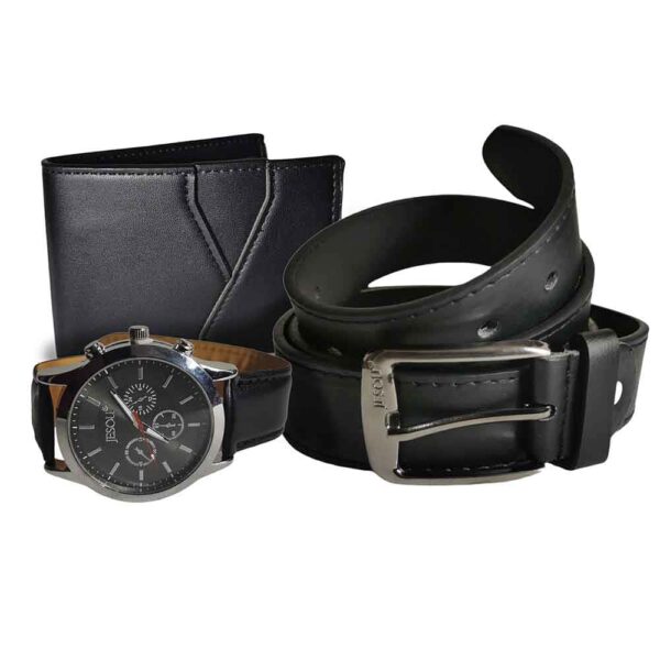 Set de reloj, billetera y cinturón negro, reloj 42mm, 3 relojes internos
