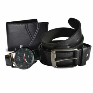 Set de reloj, billetera y cinturón negro, reloj 42mm, listo, small number