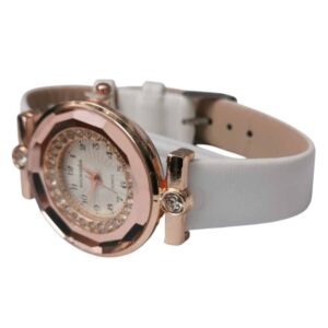Reloj para dama carátula diamantes, oro rosa, blanco