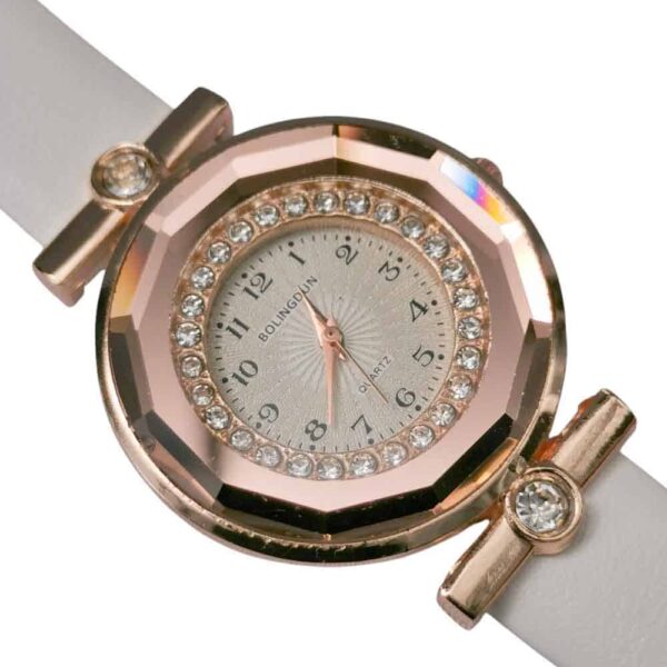 Reloj para dama carátula diamantes, oro rosa, blanco - Imagen 2