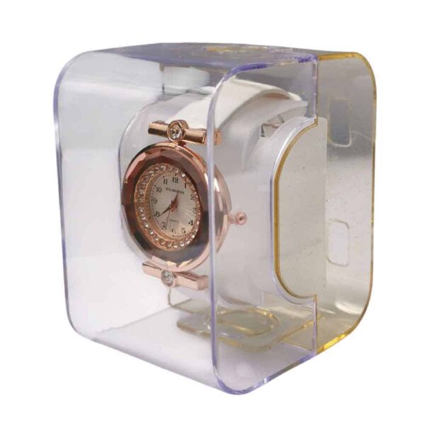 Reloj para dama carátula diamantes, oro rosa, blanco - Imagen 4