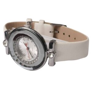 Reloj para dama carátula diamantes, plata, blanco