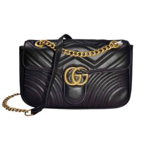 Bolso de hombro mediano Gucci Marmont, negro