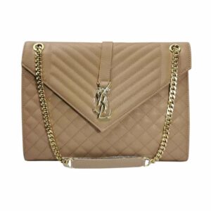 Bolso de hombro Saint Laurent Grain de Poudre, Beige