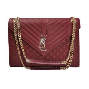 Bolso de hombro Saint Laurent Grain de Poudre, Guindo