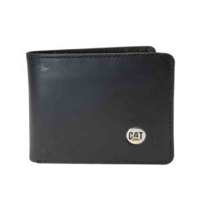 Billetera de cuero CAT, negro