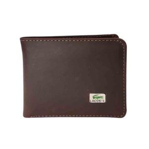 Billetera de cuero Lacoste, cafe