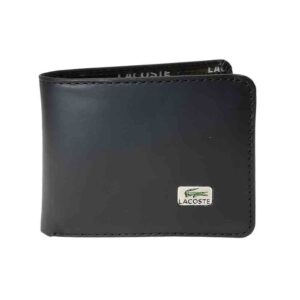 Billetera de cuero Lacoste, negro