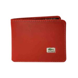 Billetera de cuero Lacoste, rojo