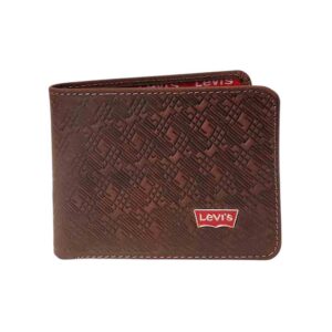 Billetera de cuero Levis decorado, cafe