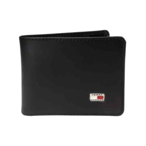 Billetera de cuero Tommy Hilfiger, negro