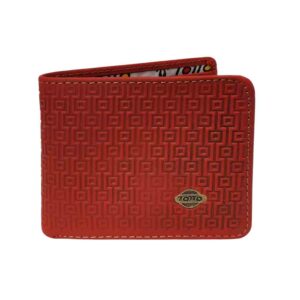 Billetera de cuero Totto, decorado rojo