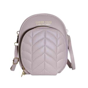 Cartera bandolera ovalada, 3 cierres, lila bebe