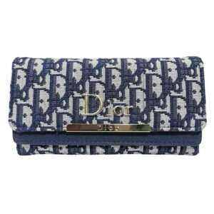 Billetera Dior, bicolor azul