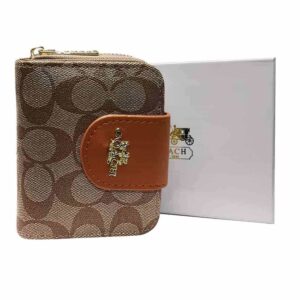 Billetera monedero Coach, camel