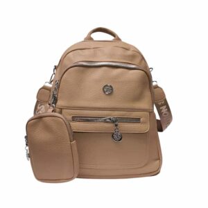 Mochila cartera aesthetic, 2 pzs, beige