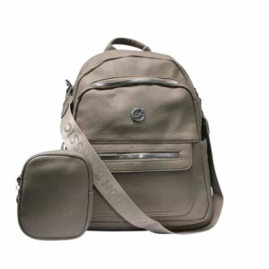 Mochila cartera aesthetic, 2 pzs, gris