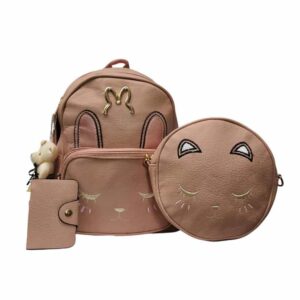 Mochila de 3 pzs, gatito, rosa