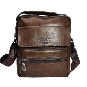 Morral de hombre, Jeep, bolsillo, cafe