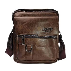 Morral de hombre, Jeep, bolsillo solapa, cafe