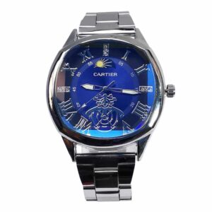 Reloj clasico, Cartier steel, azul
