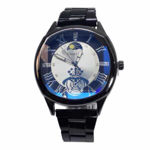 Reloj clasico, Cartier steel black, azul