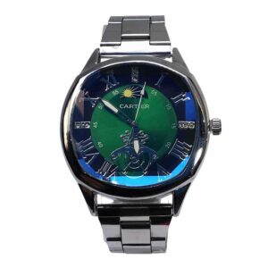 Reloj clasico, Cartier steel, verde