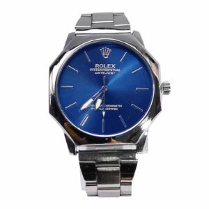 Reloj clasico, Rolex steel, azul