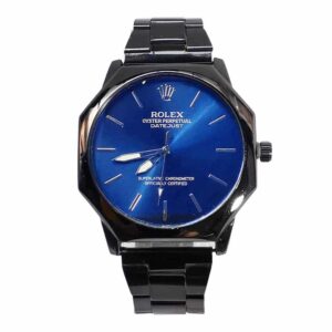 Reloj clasico, Rolex steel black, azul