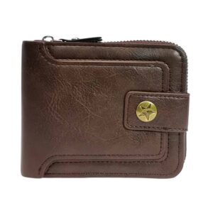 Billetera de hombre, cremallera, cafe