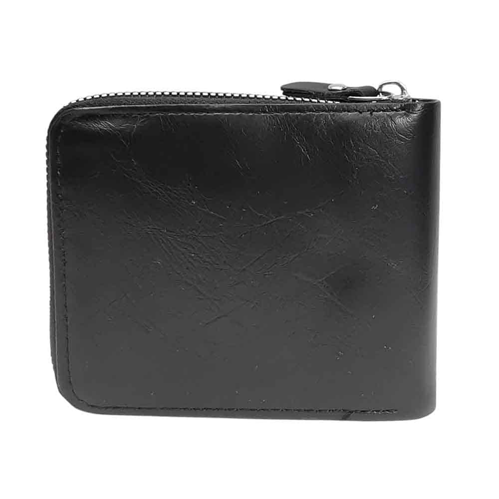 Billetera de hombre, cremallera, negro - Imagen 2