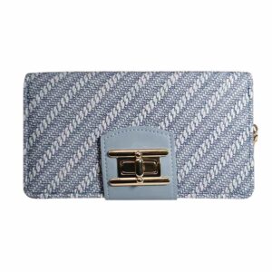 Billetera para mujer, hebilla, celeste