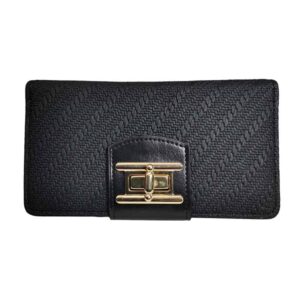 Billetera para mujer, hebilla, negro